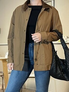 Old Navy Brown Utility Jacket with Corduroy Collar